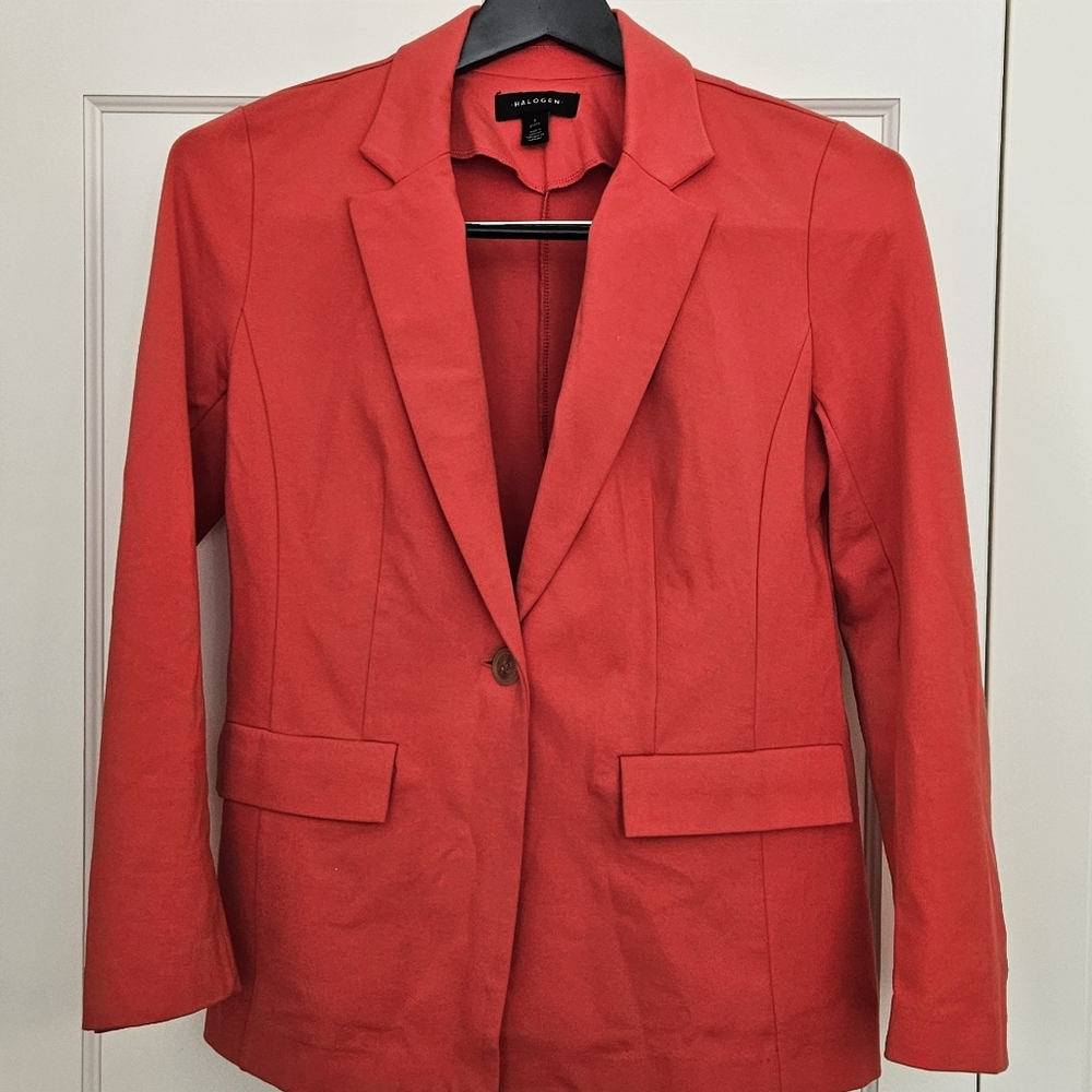 Halogen Orange Knit Blazer